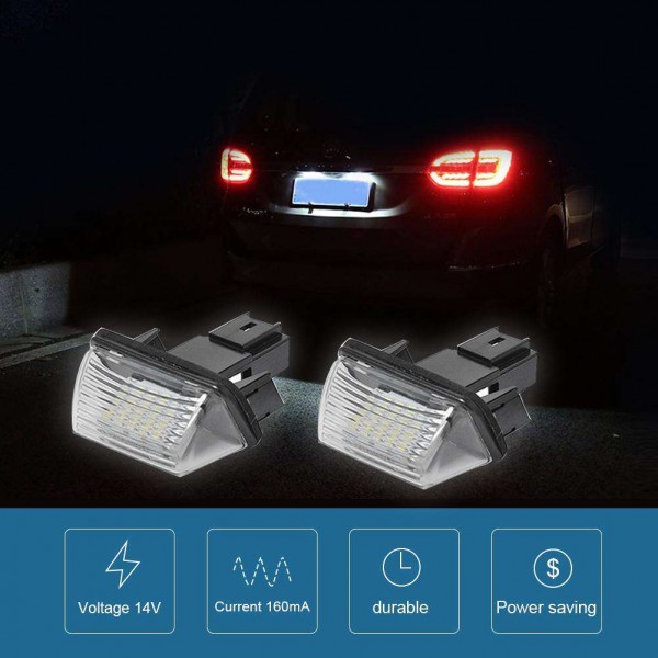 2pcs LED License Number Plate Lights+ Repair Kit