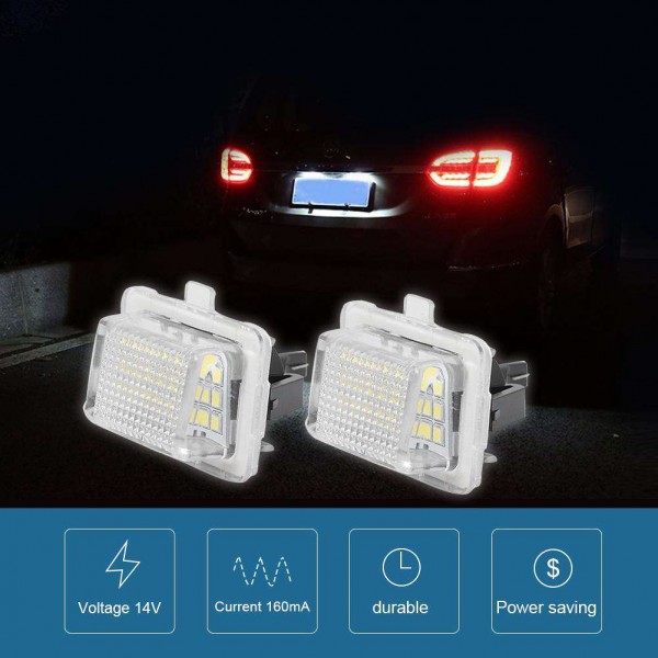 2pcs LED License Number Plate Lights+Repair Kit for W204 W221 W218 W205