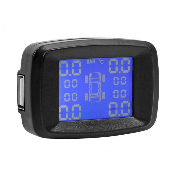 Car Wireless TPMS Tire Pressure Monitoring System LCD Display with 4 Sensor