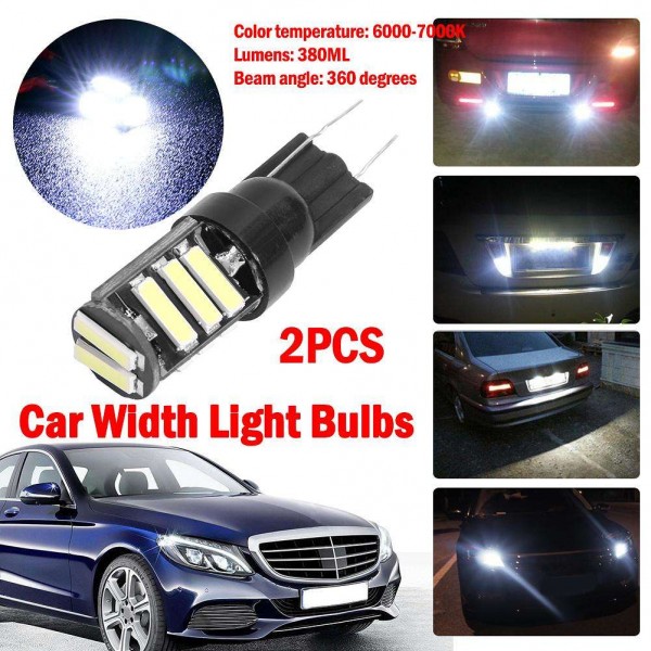 1 Pair DC 12V Car LED Lights W5W T10 7020 11SMD Wedge Light Car Brake Lamps