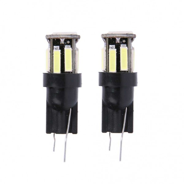 1 Pair DC 12V T10 7020 10SMD Car LED Wedge Light Reading License Plate Lamp