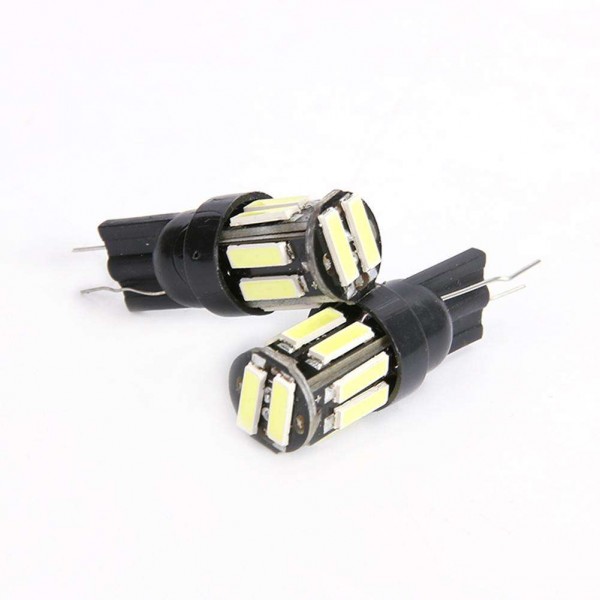 1 Pair DC 12V T10 7020 10SMD Car LED Wedge Light Reading License Plate Lamp