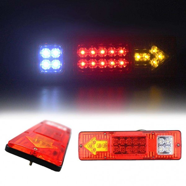 1pair Waterproof 19 LED Truck Rear Turn Signal Light Trailer Reverse Lamp