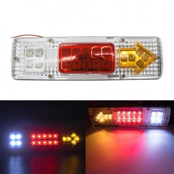 1pair Waterproof 19 LED Truck Rear Turn Signal Light Trailer Reverse Lamp