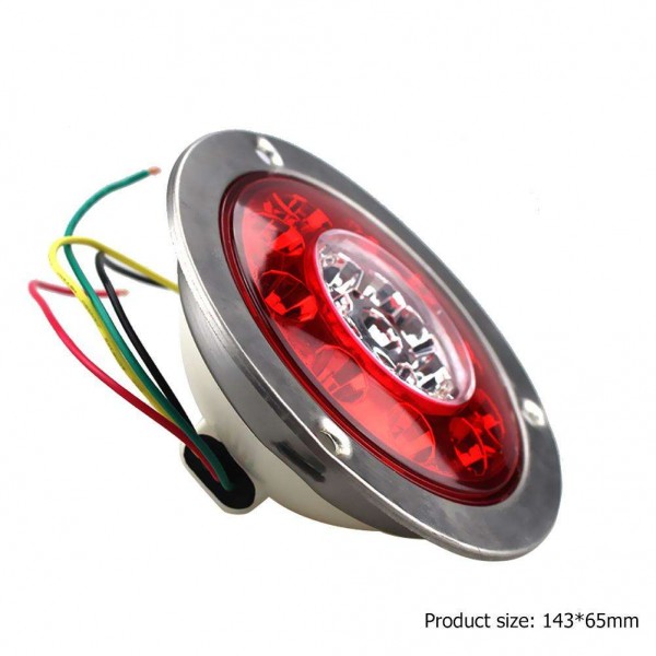 Double Colors Round 19 LED Truck Trailer  Lorry Brake Stop Turn Tail Light