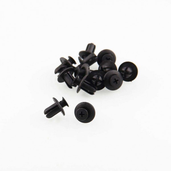 120pcs 8mm Hole Car Bumper Fender Push Pin Clips Plastic Fastener Rivets