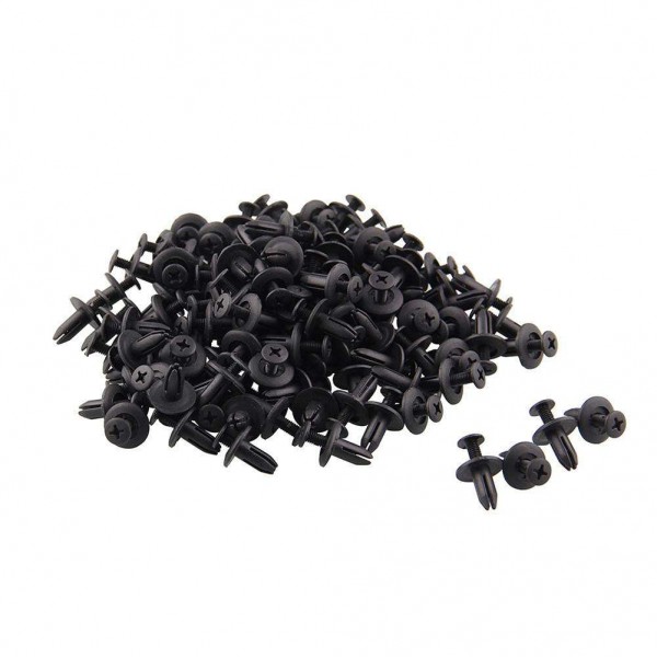 120pcs 6mm Hole Car Bumper Fender Push Pin Clips Plastic Fastener Rivets