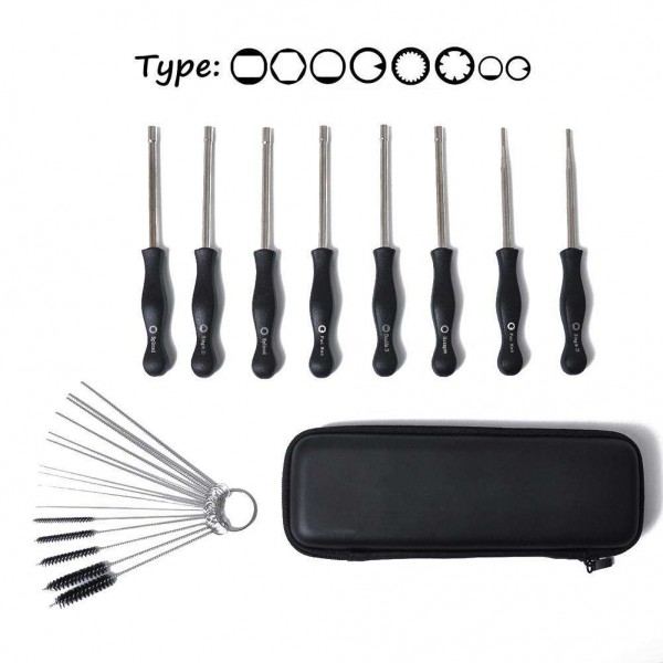 8pcs Carb Tone-up Adjusting Screwdriver Tool Kit+ Cleaning Needles+Brushes