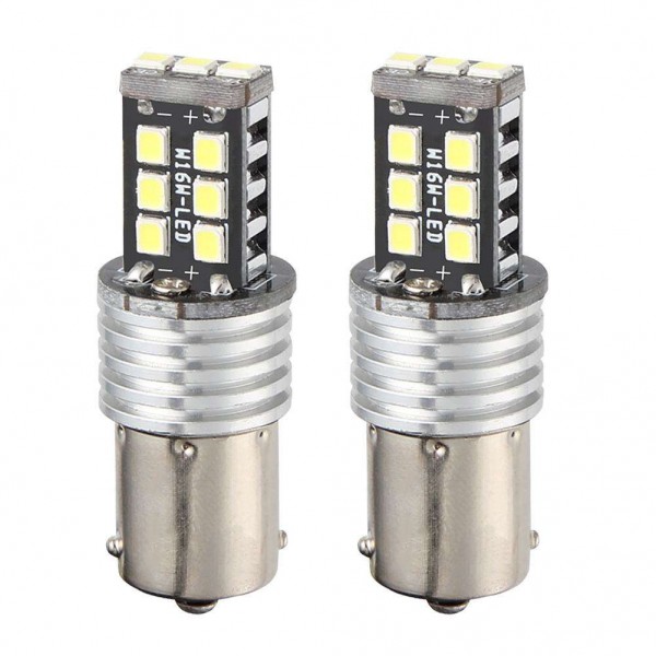 2pcs 1156 White LED 15SMD Turn Signal Tail Light Saving-energy Reverse Lamp